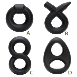 4 Type Black Slave Bondage Cock Ring