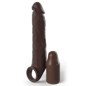 7-inch Silicone Flesh Brown Penis Extender with Strap