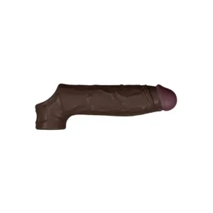 Shaft Always Up  Model F Size 2 Flexiskin Liquid Silicone Realistic Sheath 8.8 inch Mahogany Penis Extension